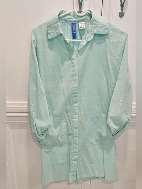 Lightweight Mint Green Women's Swim Coverup Shirt by Coral Bay